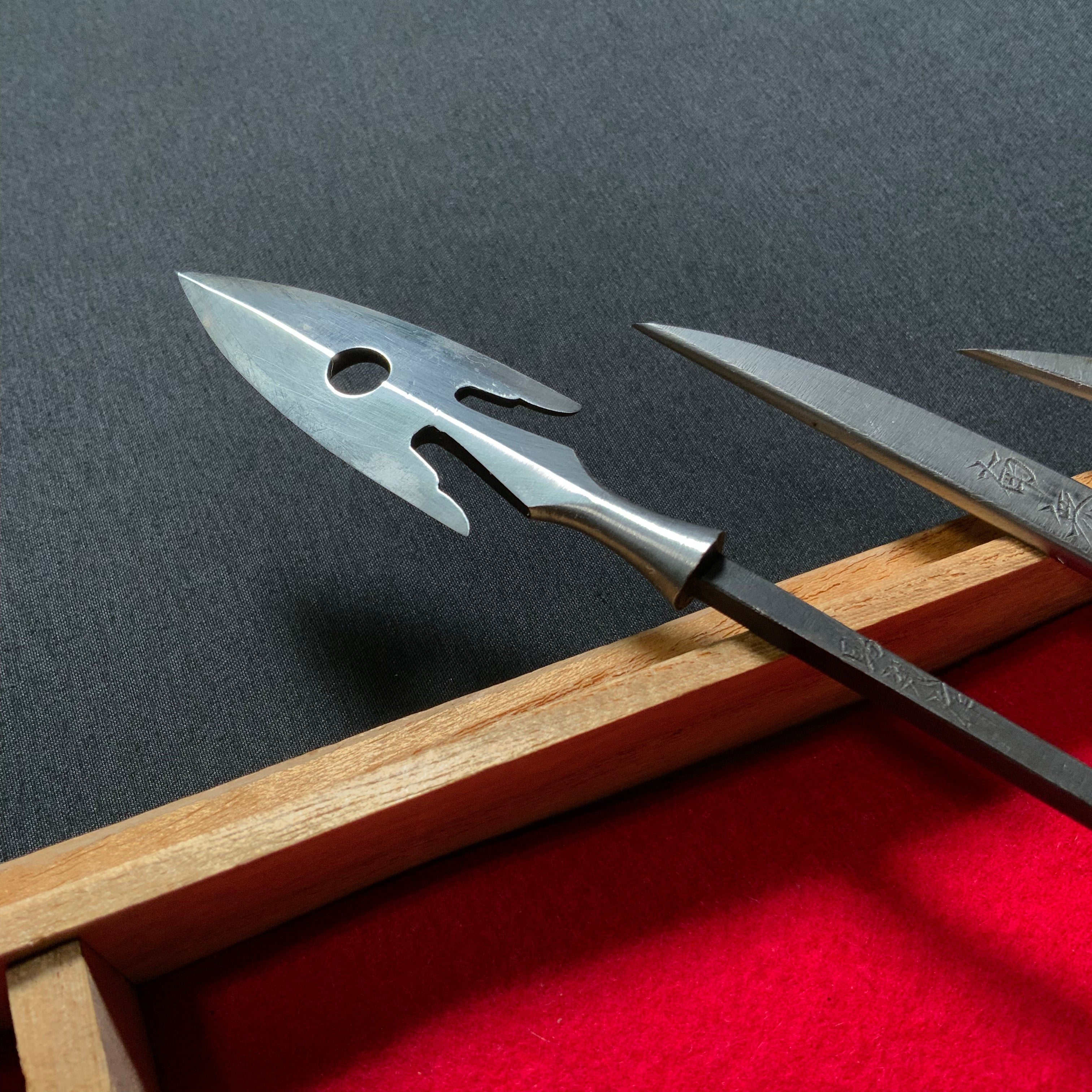 Old stock Sukemaru 3rd Yajiri Kokatana set by Usui Kinsaburo 掘出し物 碓氷金三郎 三代目助丸作 鏃小刀
