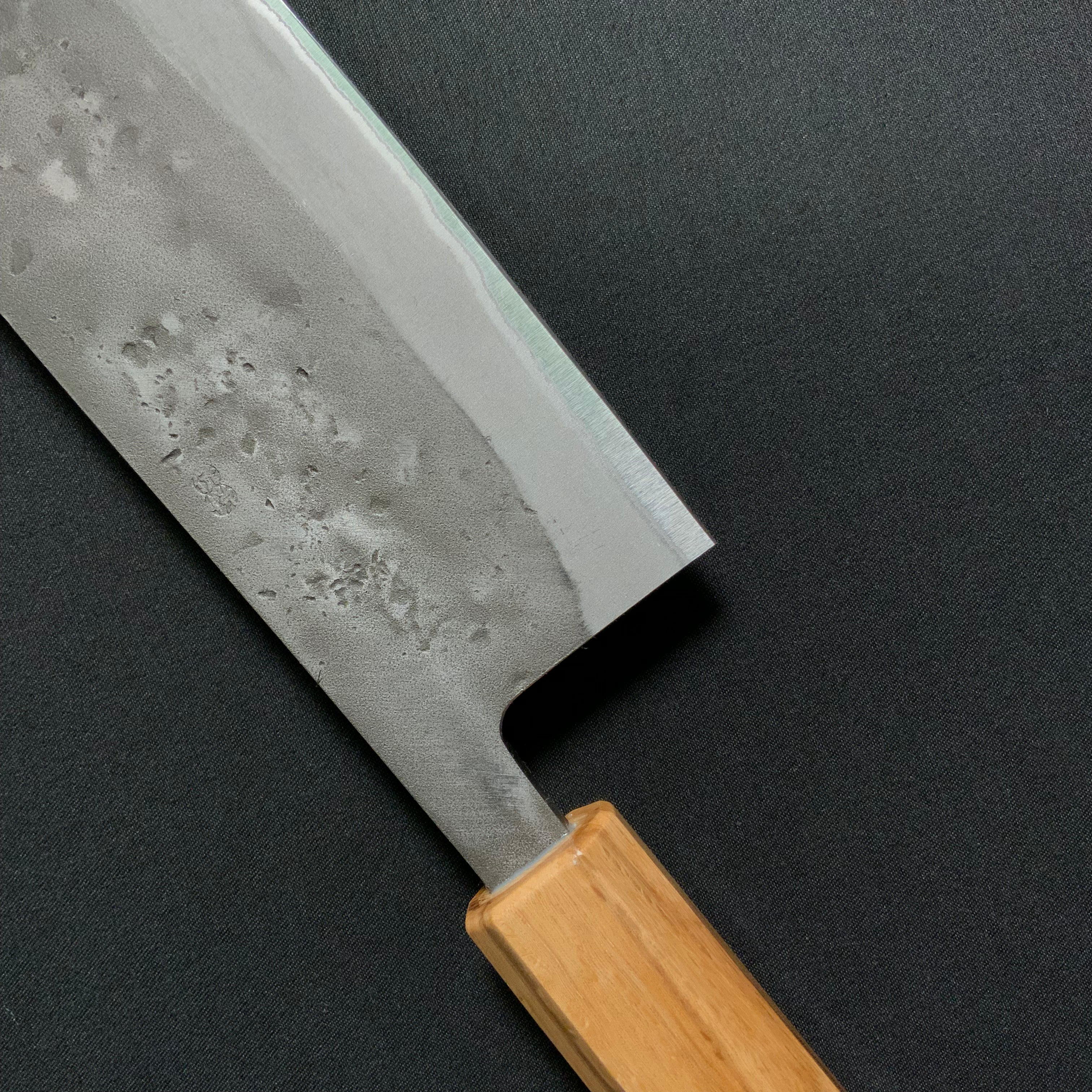 侊悦 角型包丁 ステン梨地青紙 八角樫柄 165mm     Kouetsu Square-shaped knife stainless steel pear finish blue steel