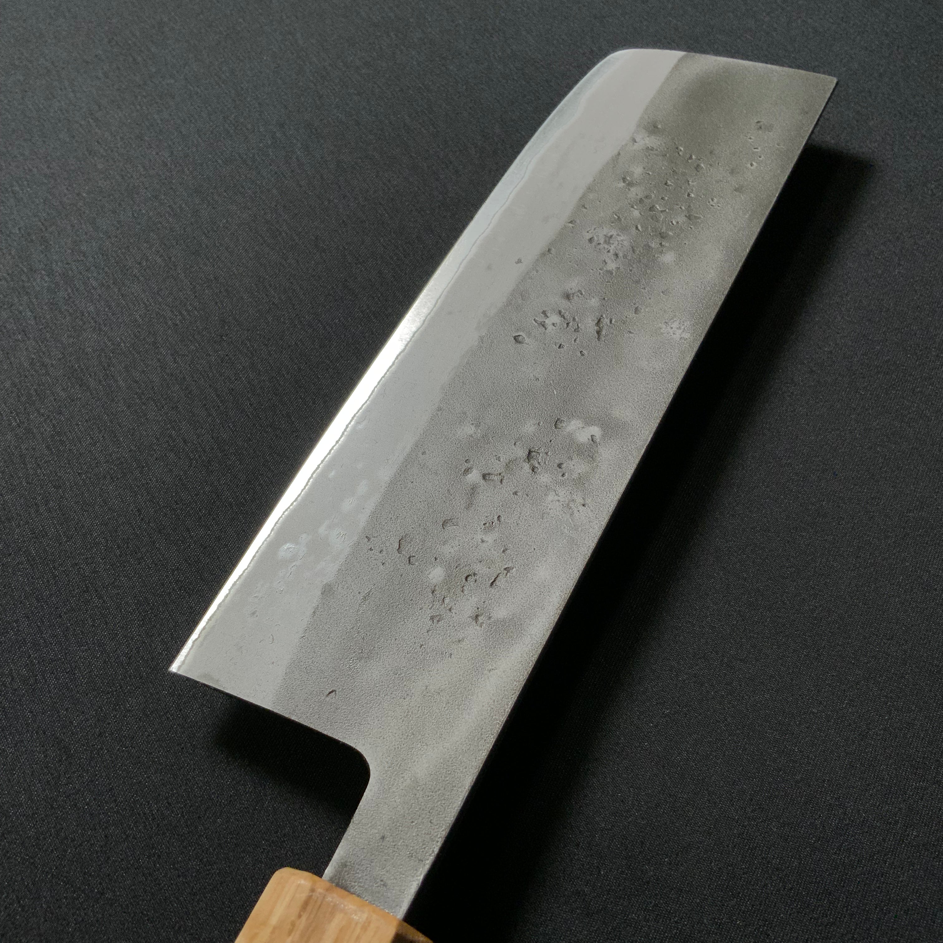 侊悦 角型包丁 ステン梨地青紙 八角樫柄 165mm     Kouetsu Square-shaped knife stainless steel pear finish blue steel