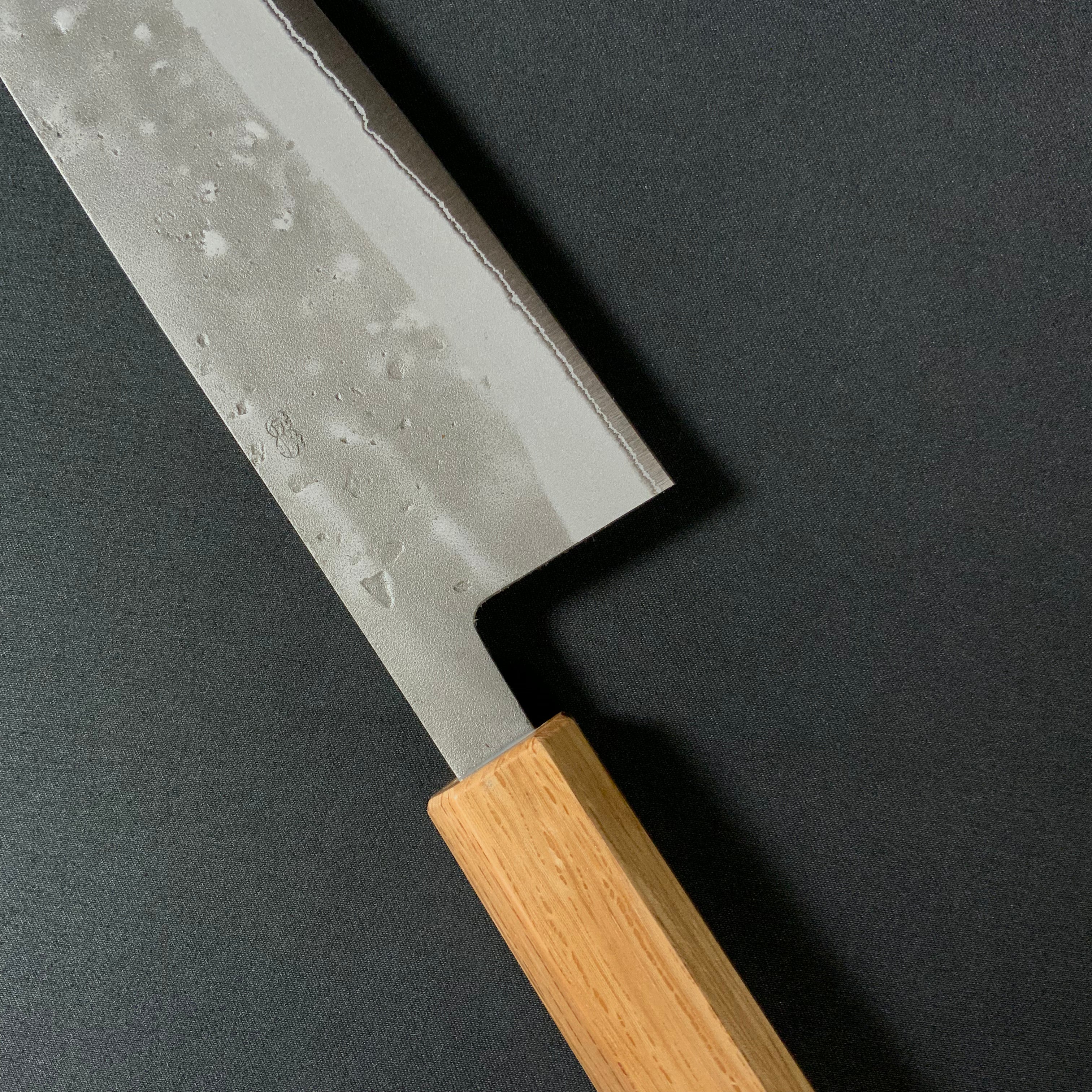 侊悦 三徳包丁 ステン梨地青紙 八角樫柄 165mm     Kouetsu Santoku knife stainless steel pear finish blue steel