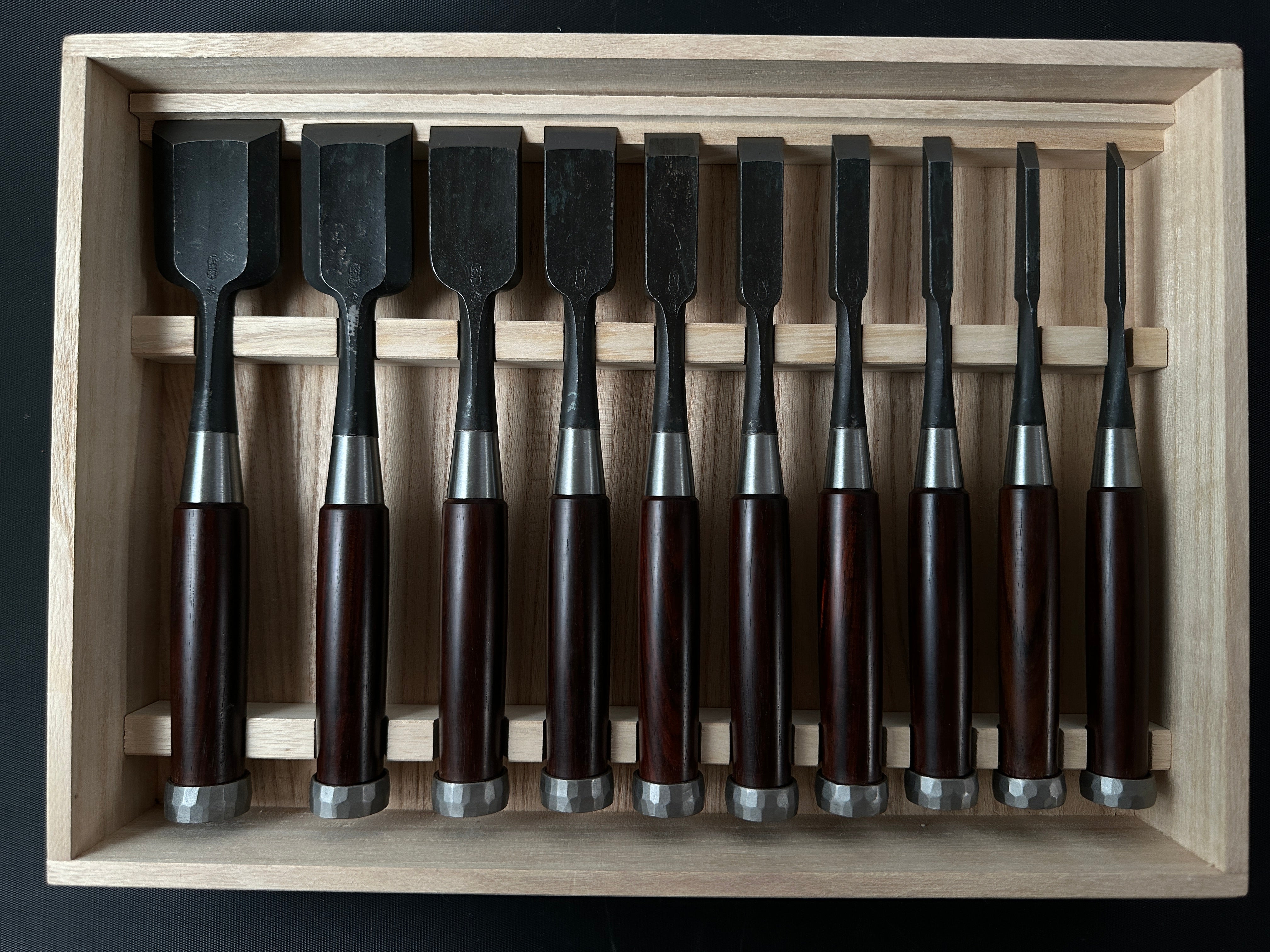 Hidari Ichihiro Kakuuchi Bench chisels set 左市弘 角打追入組鑿 unused