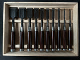 Hidari Ichihiro Kakuuchi Bench chisels set 左市弘 角打追入組鑿 unused