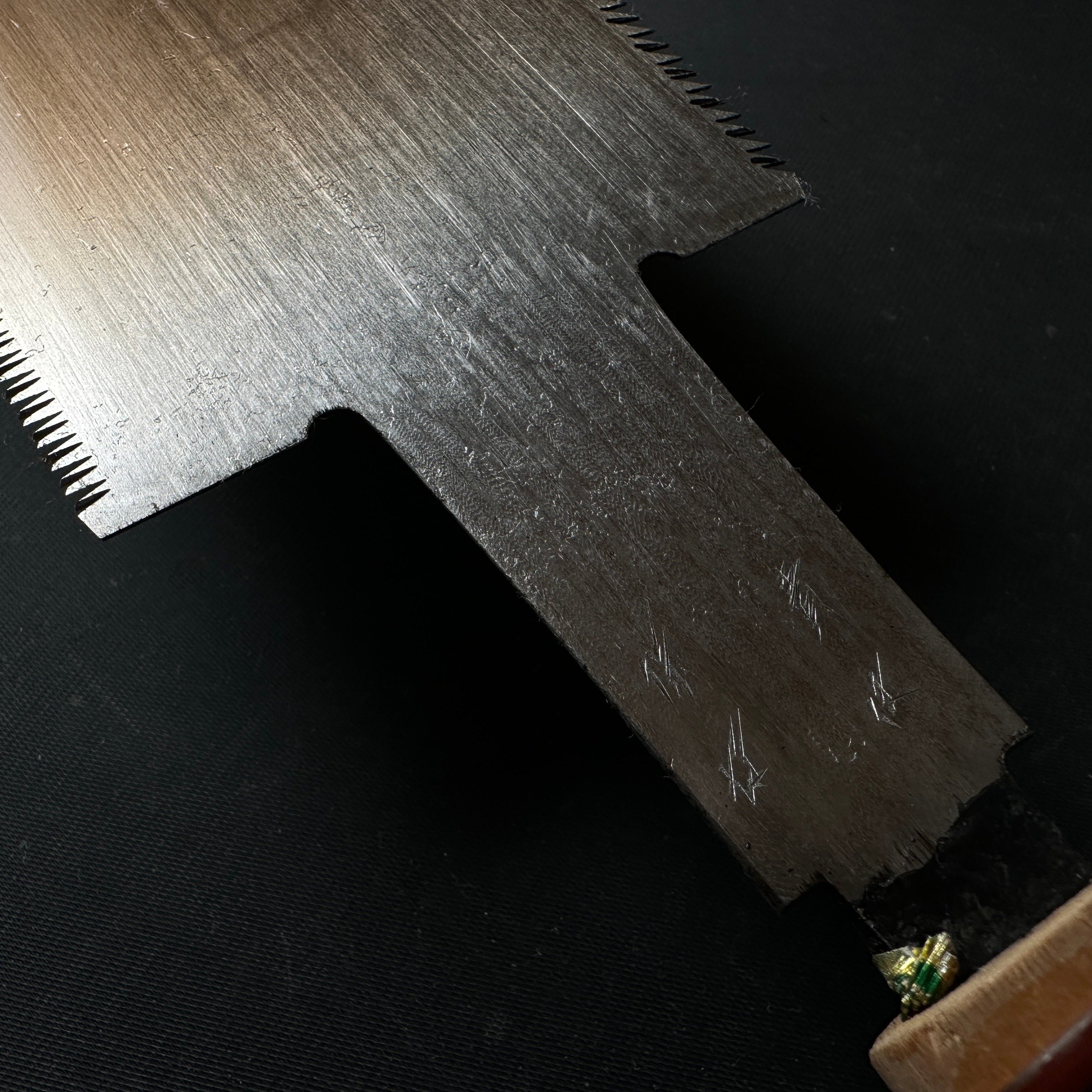 #R12 Ready to use! Old stock 中屋 眞次郎 Double Edge (Ryoba) Saw with Eddy Type Handles set by Kurashige 直ぐ使い 倉重栄助 目立 渦巻き柄 両刃鋸 250mm