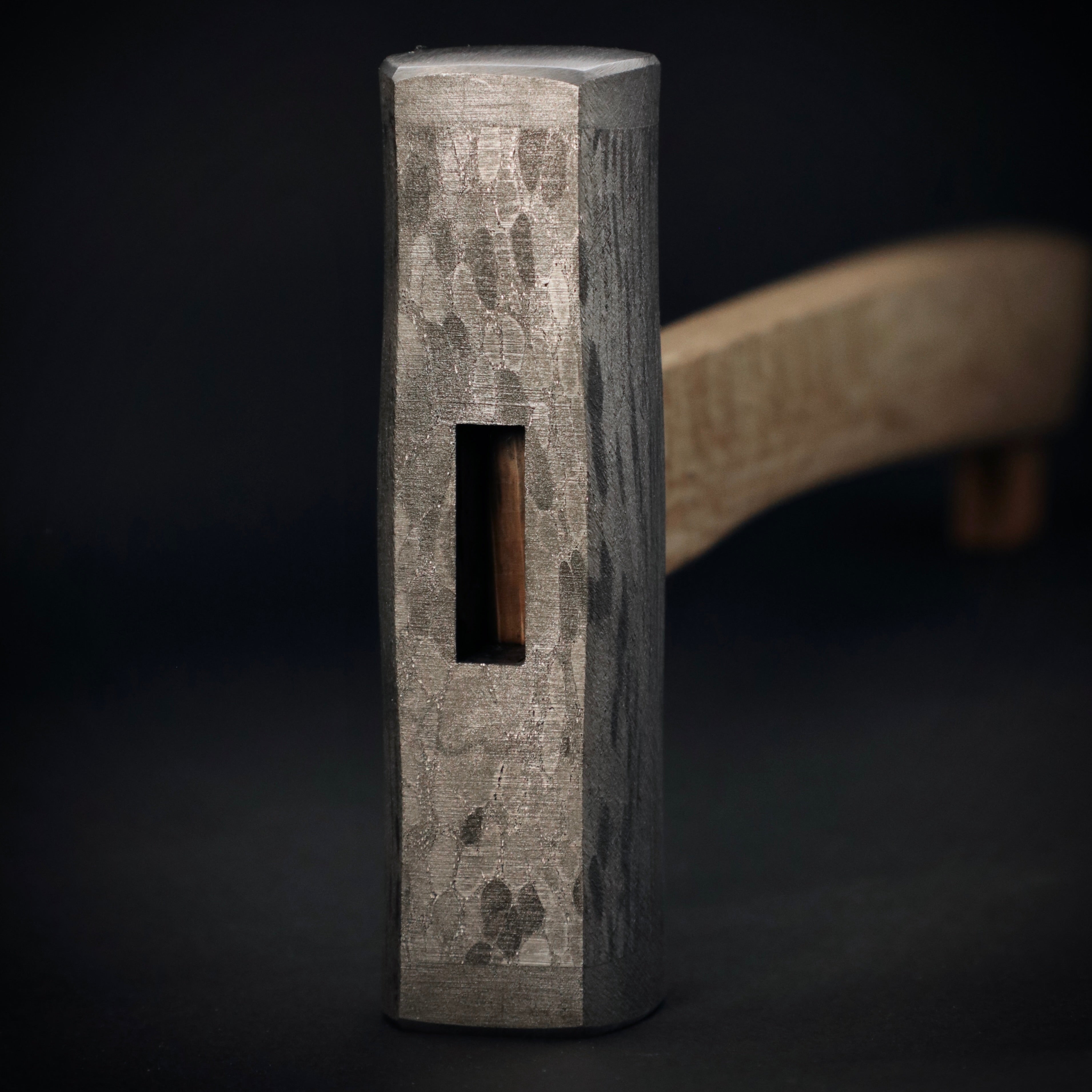 Sozen Square Hammers Damascus finish with Oak Handle 素全 四角玄翁 ダマスカス鋼 白樫柄入