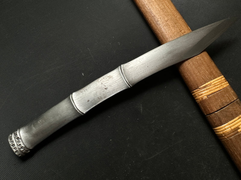 Old stock #2 Bamboo Kiridashi Knives by Kunikei 3rd Right hand 掘出し物 三代目国慶作 竹節 切出し小刀 21mm 右