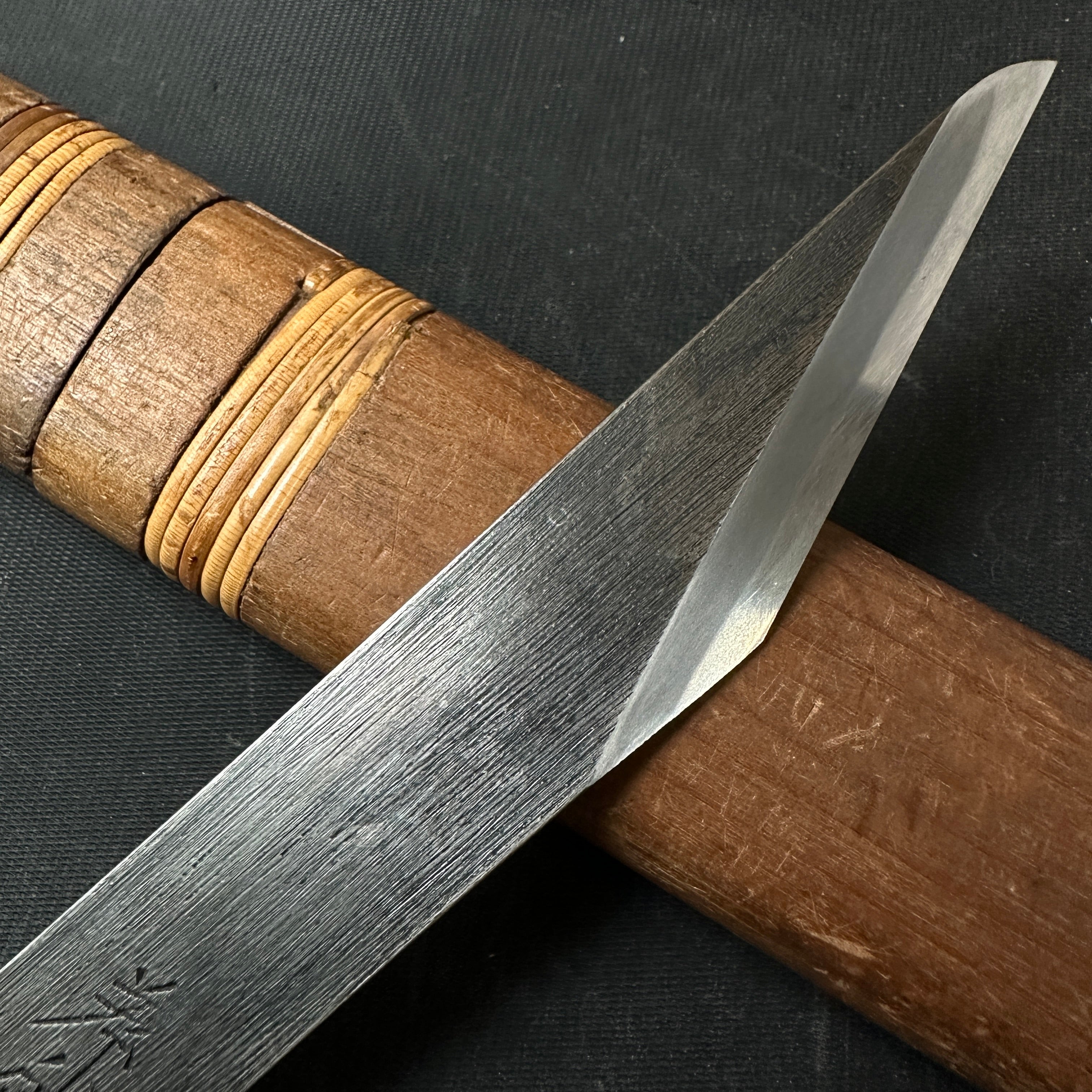 Old stock Fujiwara Yoshiaki Kiridashi Kokatana 掘出し物 藤原良明作 加藤清志氏 切出小刀 右 21mm