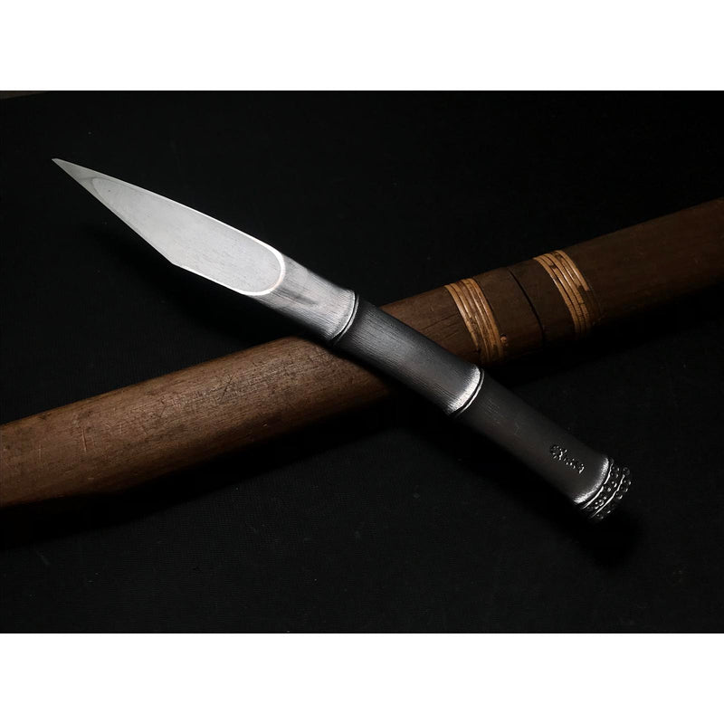 Old stock Bamboo Kiridashi Knives by Kunikei 3rd Right hand 掘出し物 三代目国慶作 竹節 切出し小刀 20mm 右