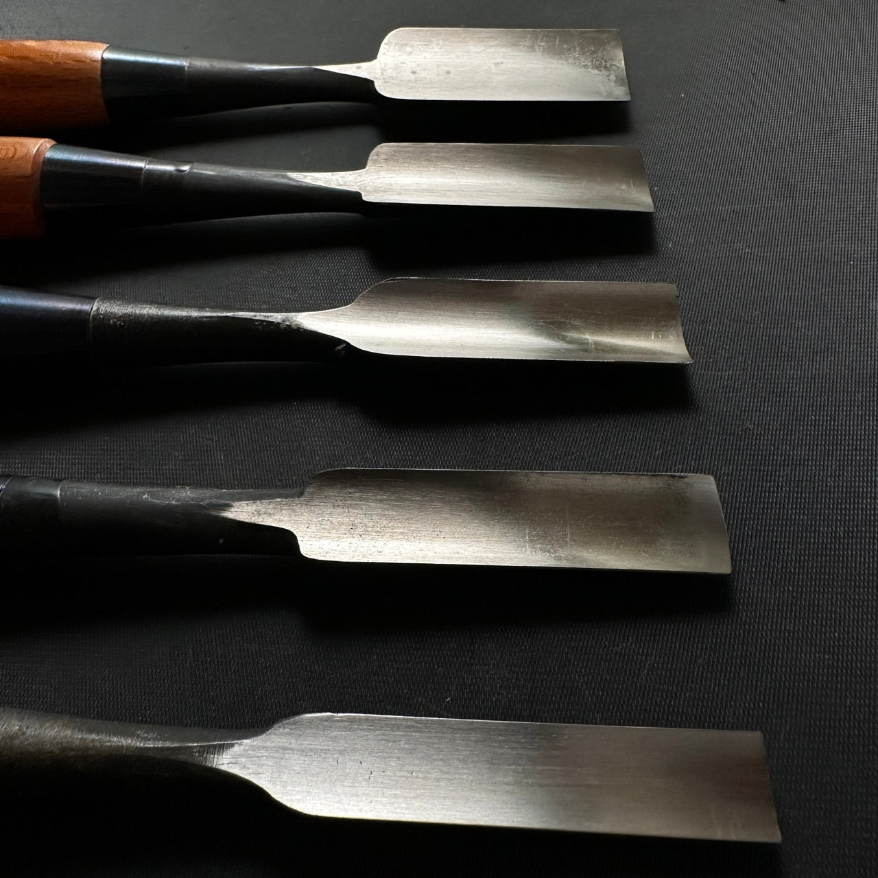 #U1  Uchi maru chisels 5-piece set with white steel 掘出し物  内丸組鑿 5本組