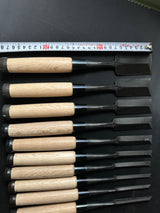 Fujihiro Dovetail chisels set by Chuutarou Imai made-to-measure (custom-made) article 今井忠太郎作 二治弘 別注 鎬追入組鑿  Shinoginomi