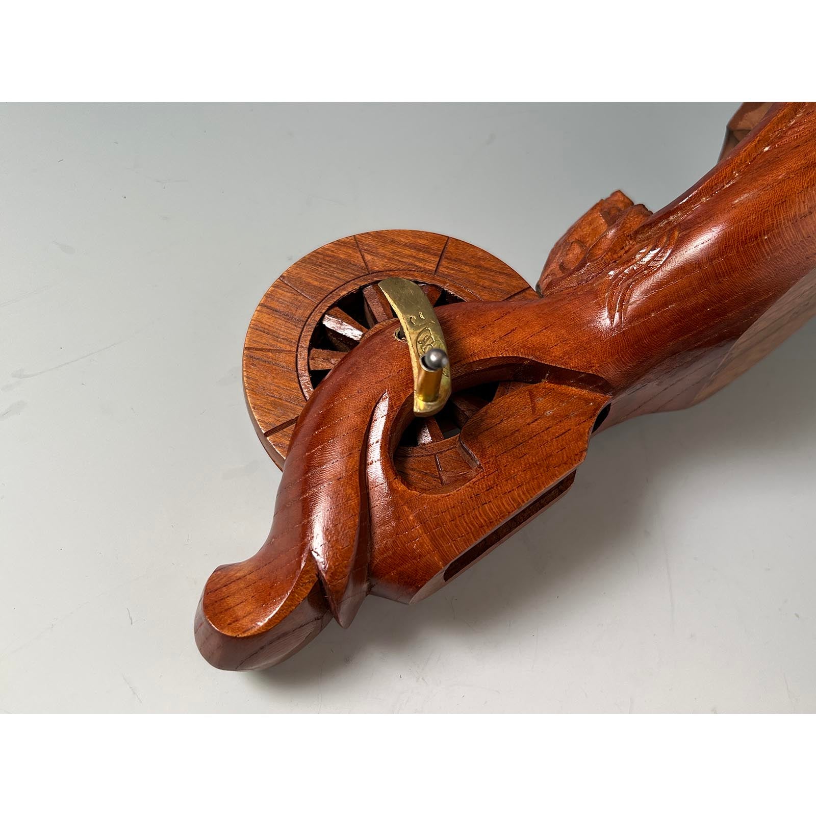 #ST44 Japanese Carpenter Ink Pot Traditional Measuring Tools Sumitsubo by Tsubogen 坪塬作 亀 墨壺 欅 255mm