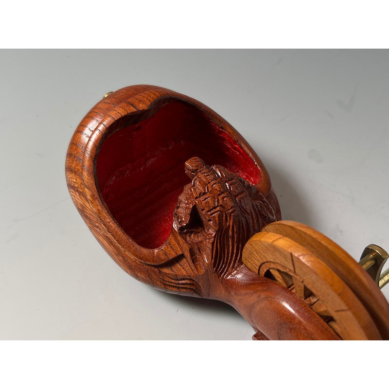 #ST46 Japanese Carpenter Ink Pot Traditional Measuring Tools Sumitsubo by Tsubogen 坪塬作 亀 墨壺 欅 195mm