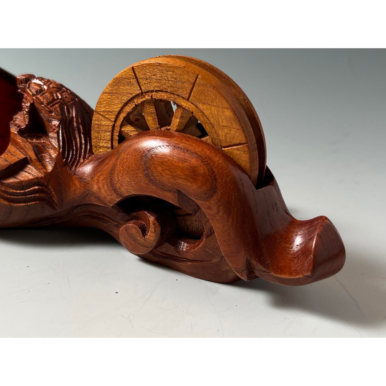 #ST46 Japanese Carpenter Ink Pot Traditional Measuring Tools Sumitsubo by Tsubogen 坪塬作 亀 墨壺 欅 195mm