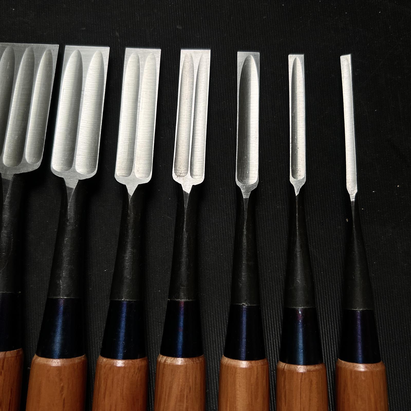 Sukekura Bench chisels set with White steel 助倉 追入組鑿 白紙鋼 三つ裏 Oirenomi