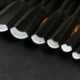 Toshikuni Soto maru chisels set with white steel 利國作 外丸組鑿  10本組