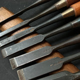 #M126  Mixed set for beginner Bench chisels set by unknown smith バラ鑿合わせ 初心者におすすめ 追入組鑿 作者不明 Oirenomi
