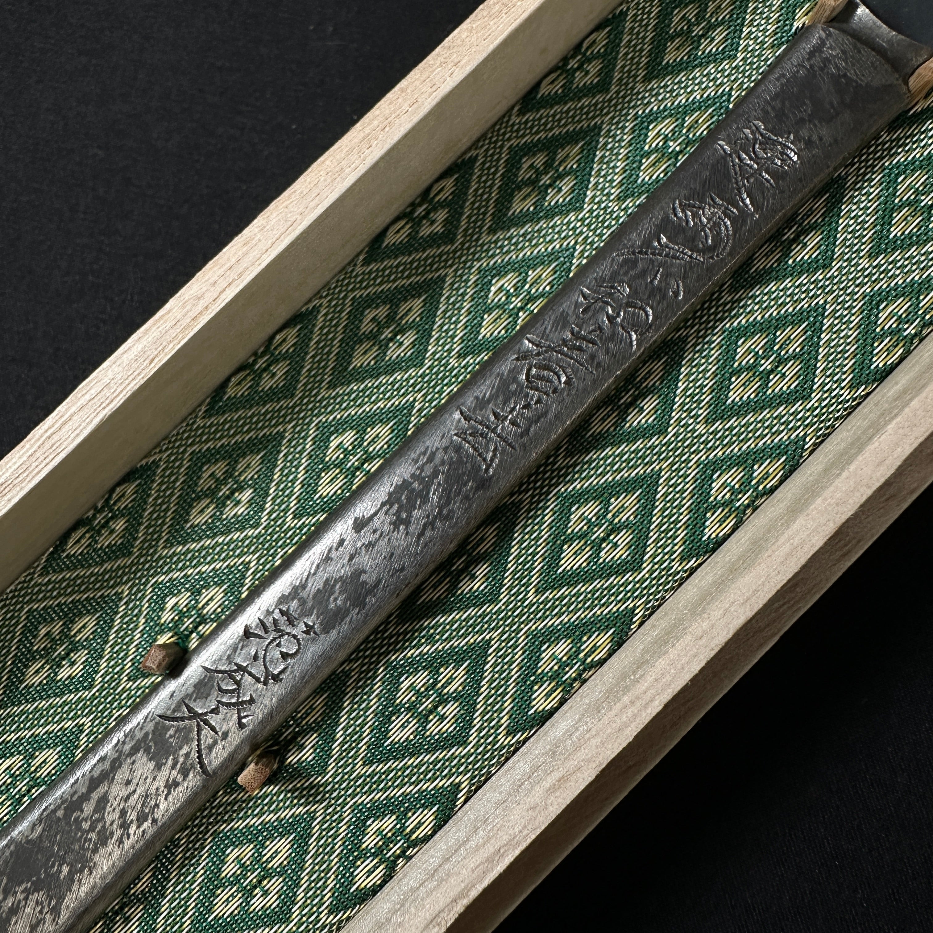 End Spring Right hand Kiridashi kinfe by Sozen Carving     連雨不知春去 範成大 素全作 切出し小刀 右 15mm