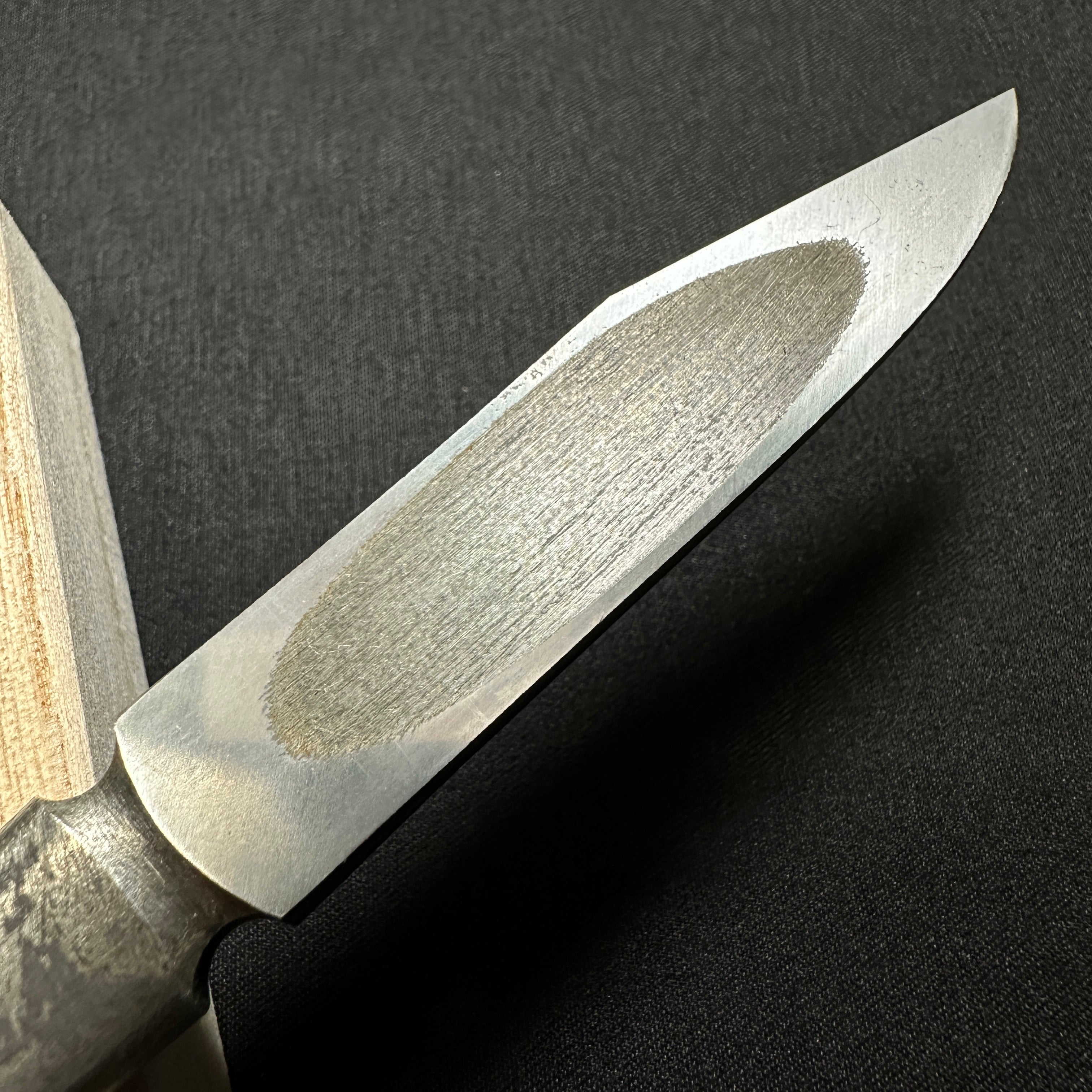 End Spring Right hand Kiridashi kinfe by Sozen Carving     連雨不知春去 範成大 素全作 切出し小刀 右 15mm