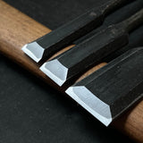 Kanetake Bench chisels by Takahashi Norikazu 高橋典三作 カネ武 追入鑿 Oirenomi 15,18,30mm