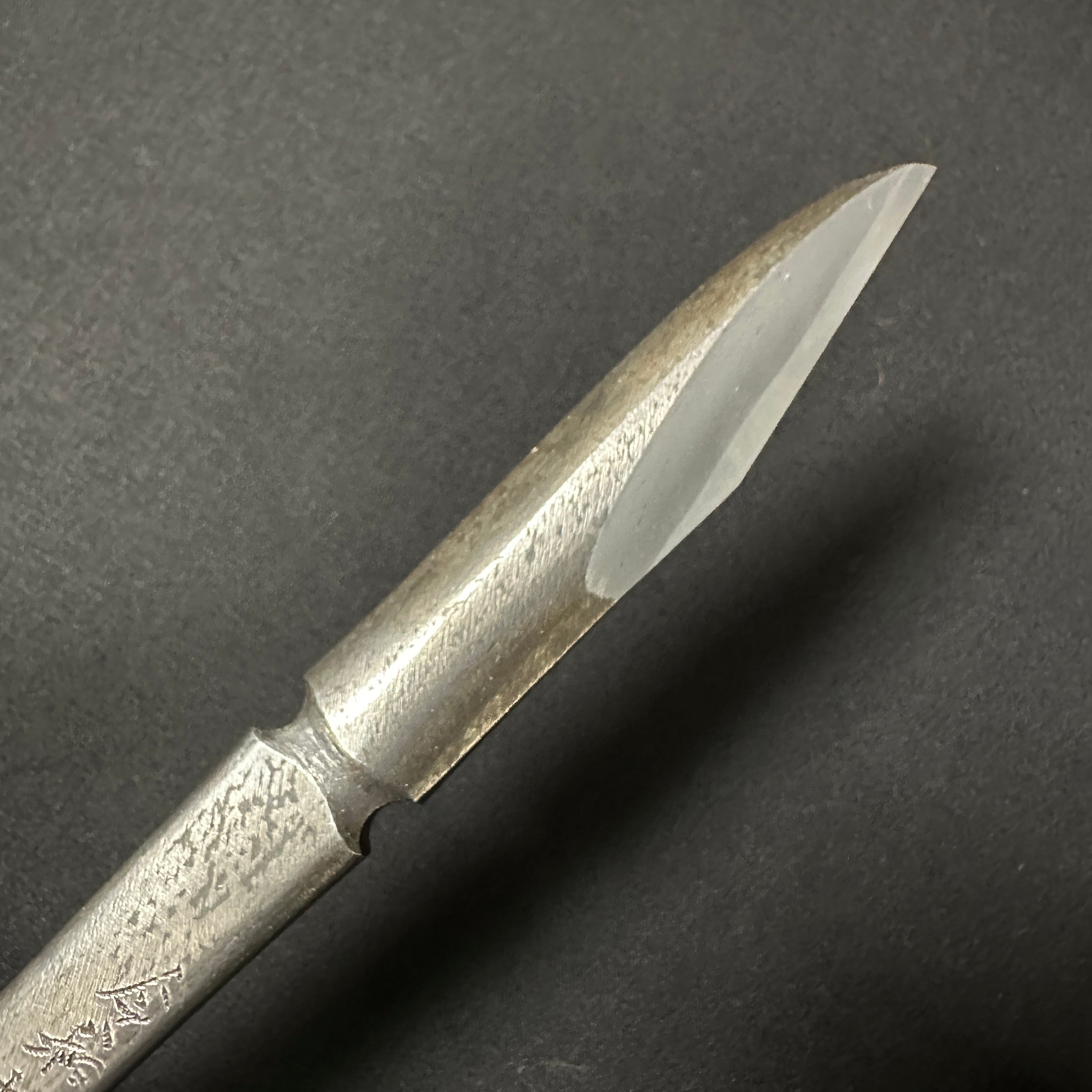 End Spring Right hand Kiridashi kinfe by Sozen Carving     連雨不知春去 範成大 素全作 切出し小刀 右 15mm