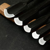 Toshikuni #2 Soto maru chisels set with white steel 利國 外丸組鑿 5本組 Sotomarunomi