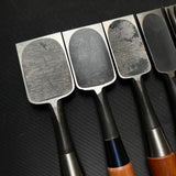#M129  Mixed set for beginner Bench chisels set by unknown smith バラ鑿合わせ 初心者におすすめ 追入組鑿 作者不明 Oirenomi