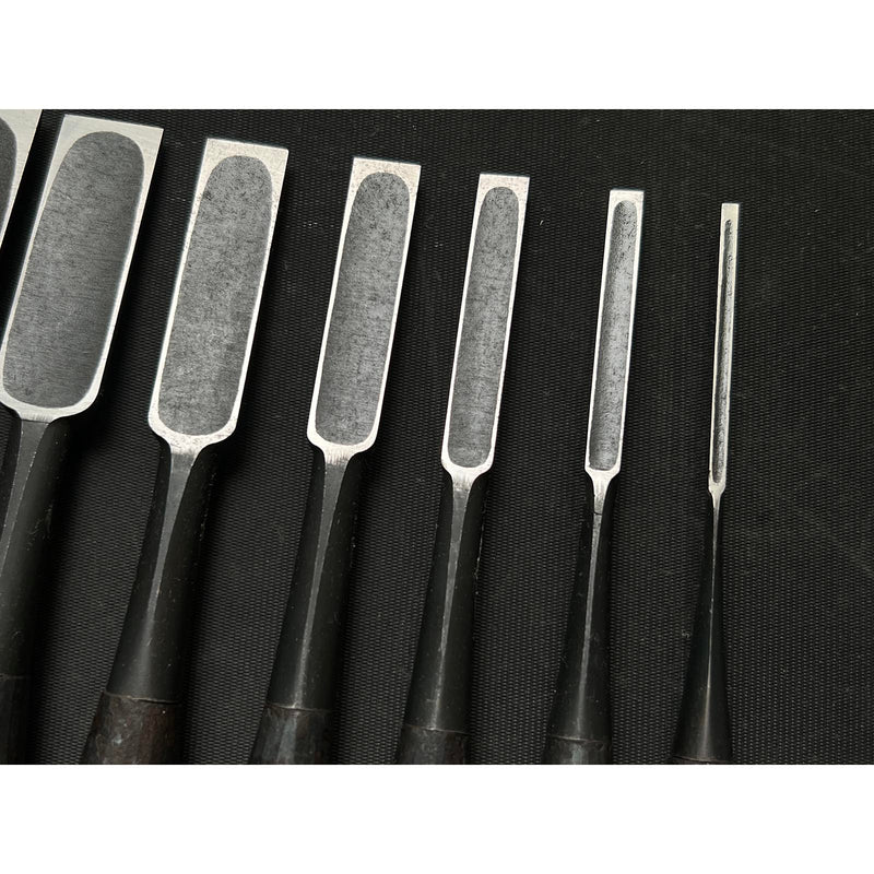 Old Hidari Ichihiro Second Generation Bench chisels set 掘出し物 二代目左市弘 山崎正三作 追入組鑿