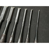 Old stock Hidari Ichihiro Three Generations Bench chisels set 掘出し物 三代目左市弘 山崎正三作 追入組鑿