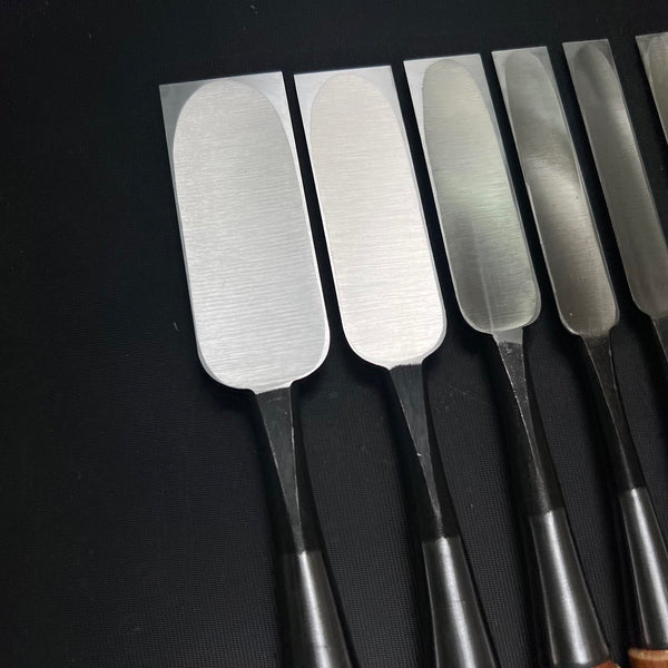 Ioroi Paring chisels with white steel by Ioroi Hideo 五百蔵秀夫作 五百蔵 薄鑿  Usunomi 3~36mm