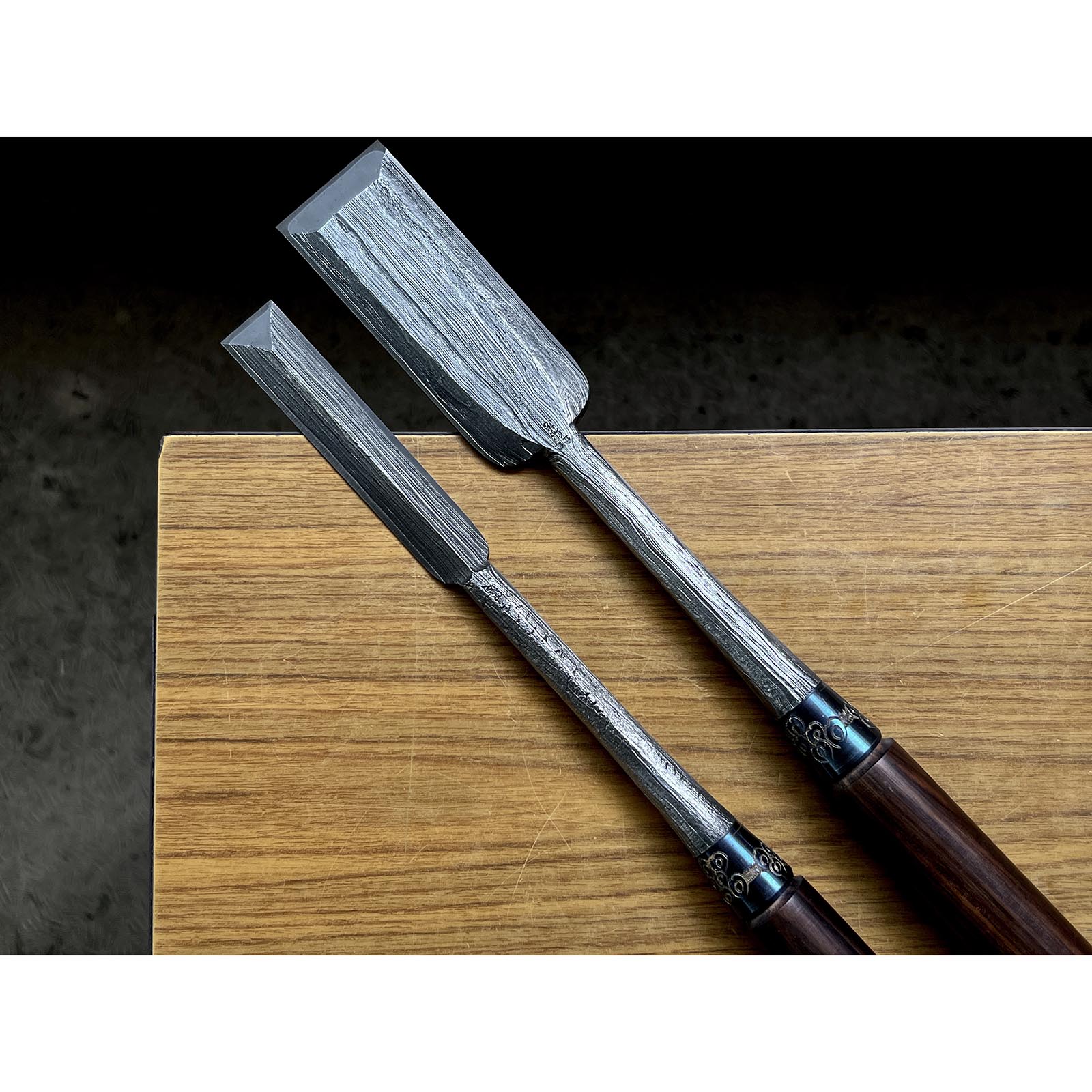 Ouchi Slick Chisels set  (Ootsuki-nomi, Hontsuki-Nomi) by Ouchi 4th generation 四代目大内俊明作 宗家大内 本突き組鑿  48,24mm