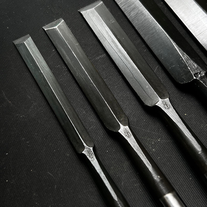 Yoshitaka Dovetail Paring chisels (Usunomi) with white steel 義隆 鎬薄鑿 12,15,18,24,30mm
