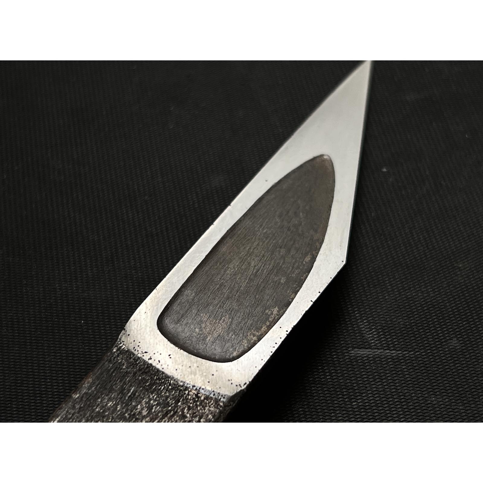 Moce-Hirotsugu Mokume Right hand Kiridashi by Sozen  莫測 廣貢 素全作 黒木目造 切出し小刀 右 24mm
