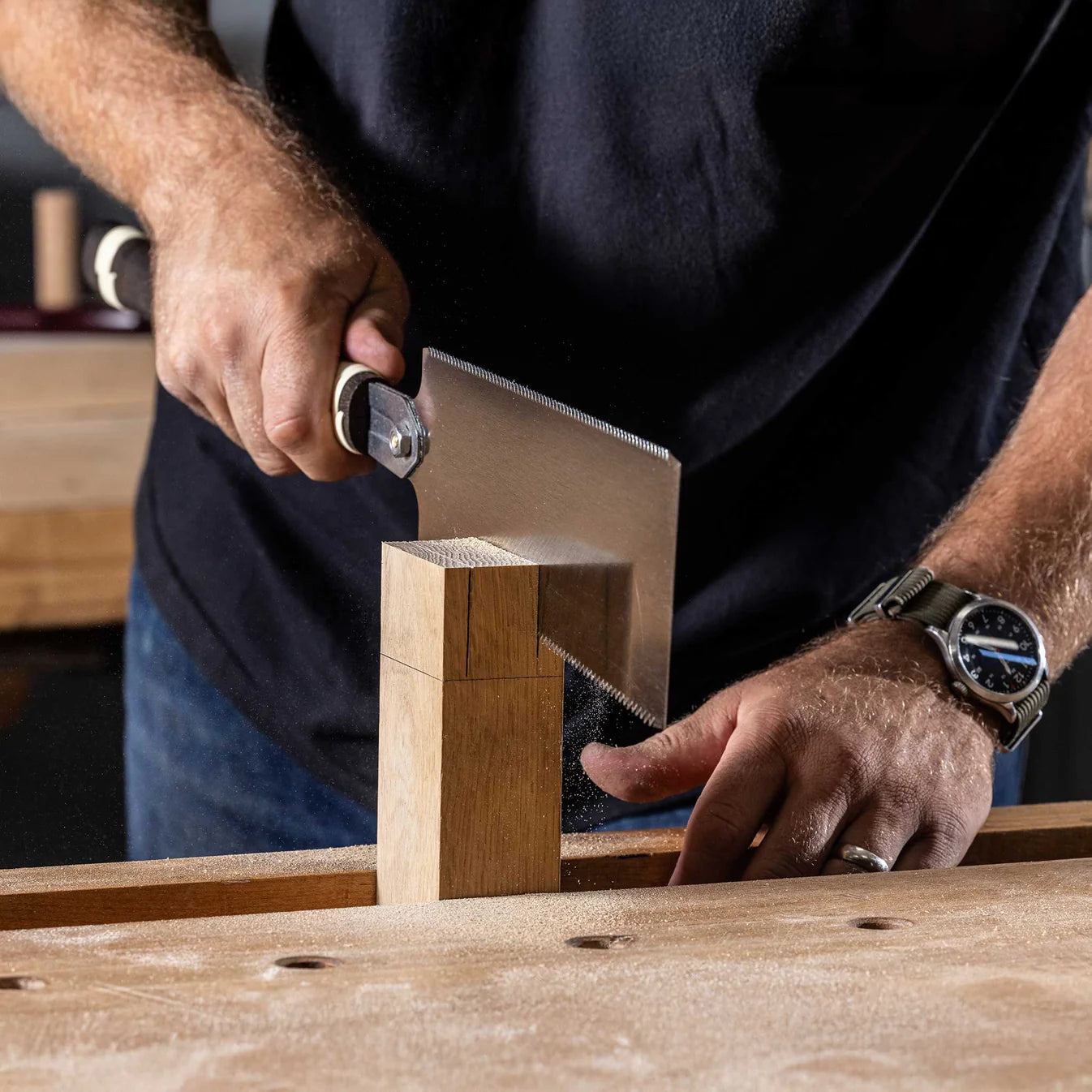 Temple Tool Japanese Pull Saw Fine Double-Edge 240mm   テンプルツール 両刃鋸  240mm