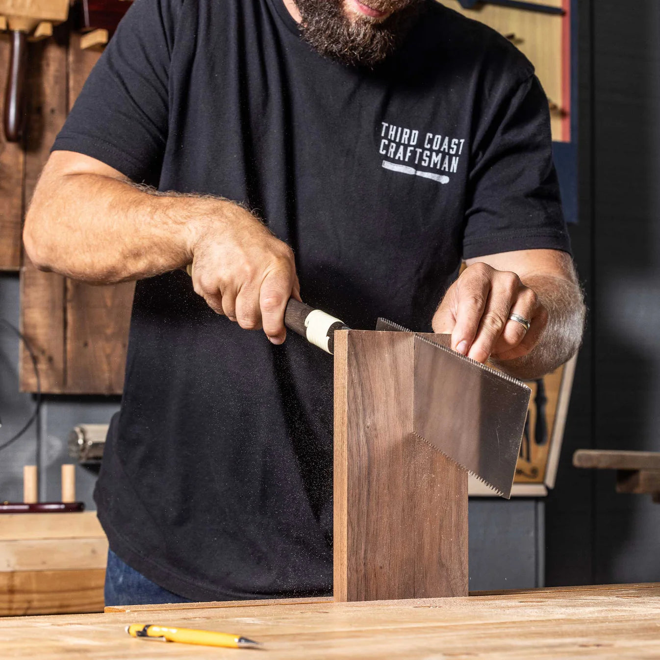 Temple Tool Japanese Pull Saw Fine Double-Edge 240mm   テンプルツール 両刃鋸  240mm