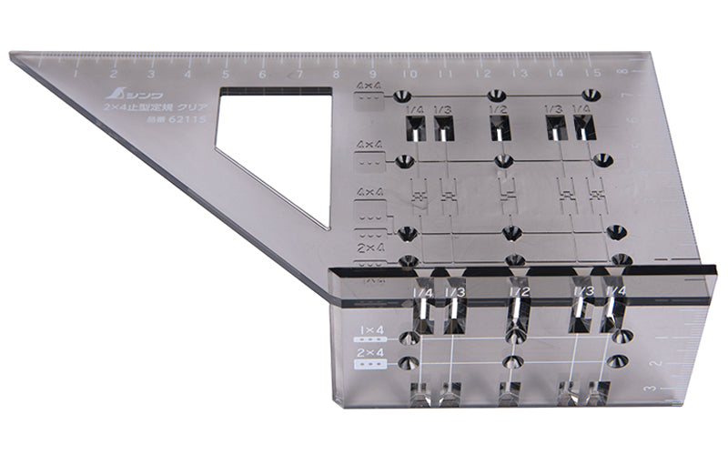 Shinwa Miter Rule 3D 45° 90° Two-by-Four    シンワ ２×４止型定規 クリア  62115