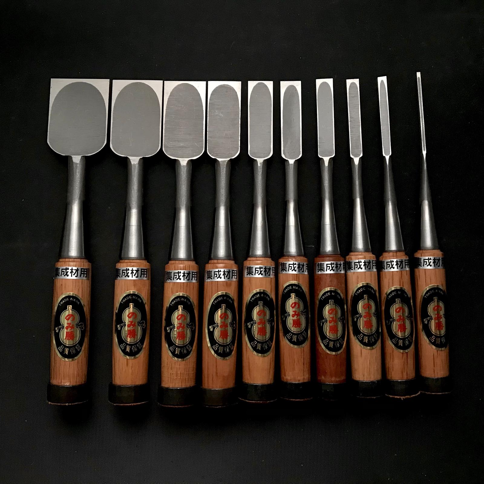 Nomikatsu Bench chisels set with HSS for hardwood のみ勝 ハイス鋼 追入組鑿 Oireno ...