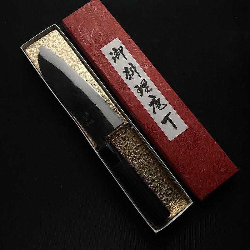 Ichikansai Santoku Bocho with white steel 一貫斎 三徳包丁 白紙付 165mm