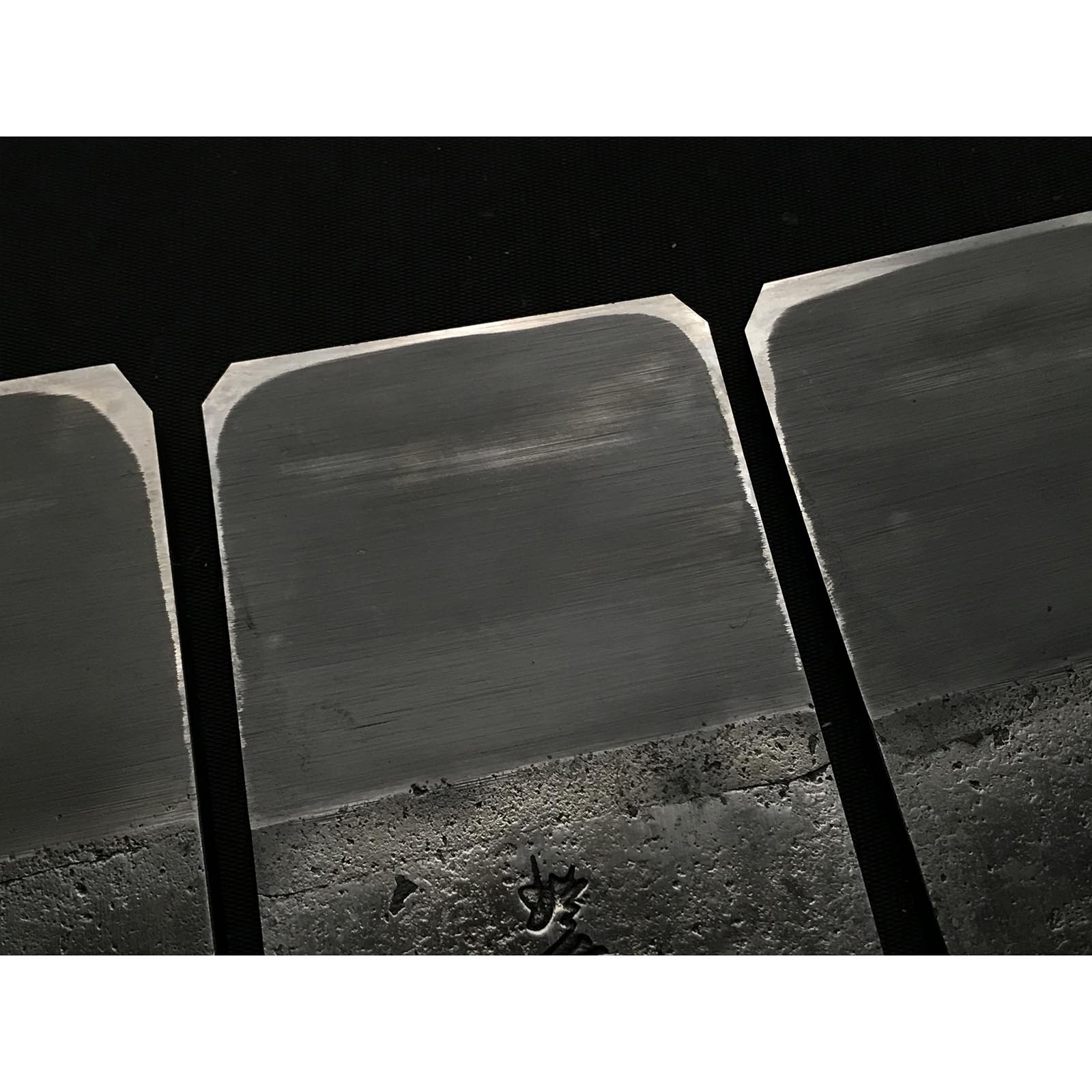 Hyobu Plane Blades (Kanna) by Nakano Takeo with Chipbreaker   中野武夫作 鉋刃 裏金付 兵部 60,65,70mm