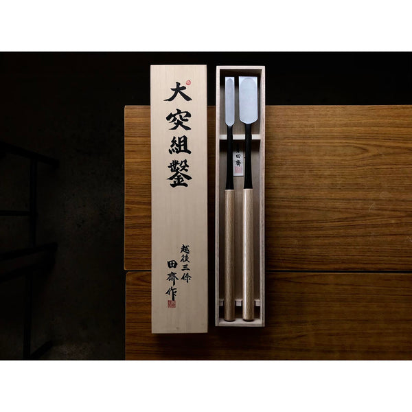 Tasai Slick Chisels set (Ootsuki-nomi, Hontsuki-Nomi)  田斎 本突き組鑿 48,24mm