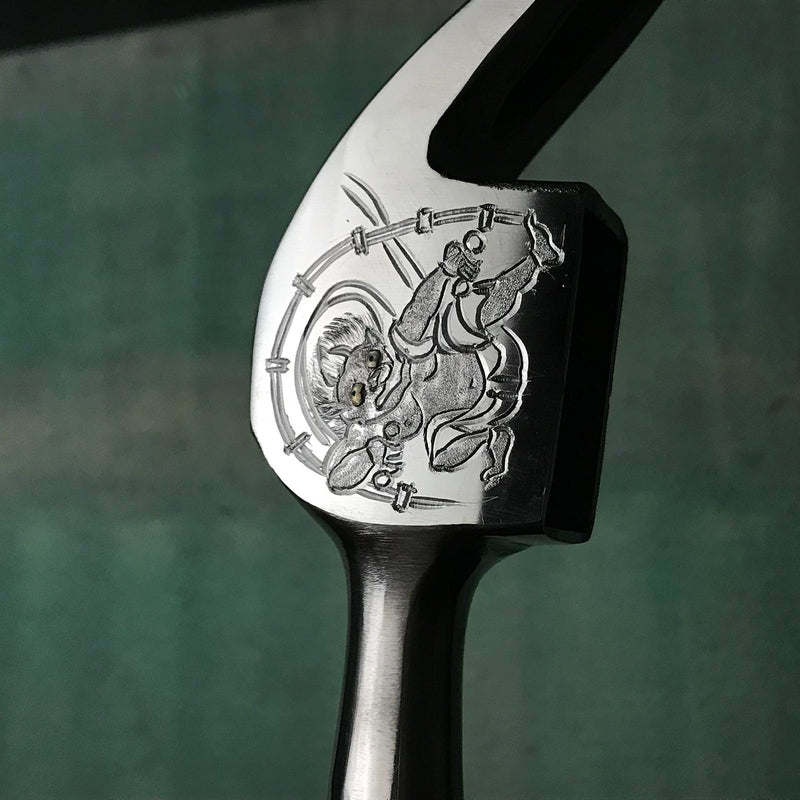 Old stock Dogyu Kariwaku Stainless steel Hammers with Thor carving  掘出し物 土牛 雷神彫入 ステンレス仮枠ハンマー 滑り止め付