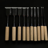 Masayoshi Bench chisels set with wooden box 正よし 追入組鑿 桐箱付 Oirenomi