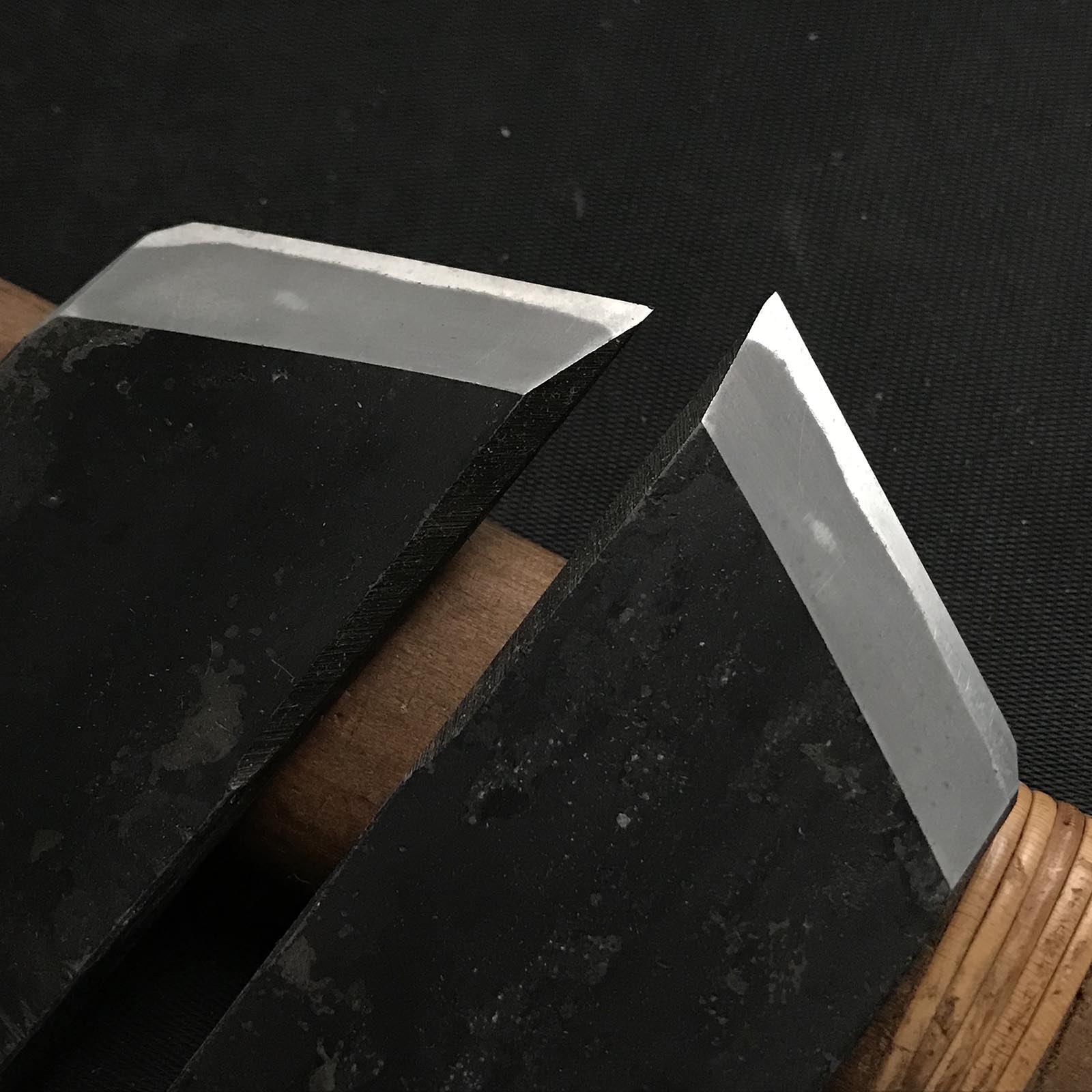 Old stock Kuniaki Rabbet Plane with Blue steel right and left  掘り出し物 国明 際鉋 青紙鋼 左右 36mm