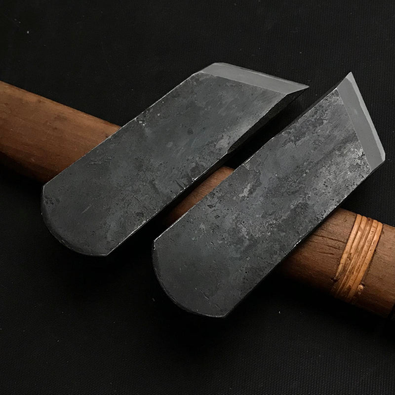 Old stock Kuniaki Rabbet Plane with Blue steel right and left  掘り出し物 国明 際鉋 青紙鋼 左右 36mm