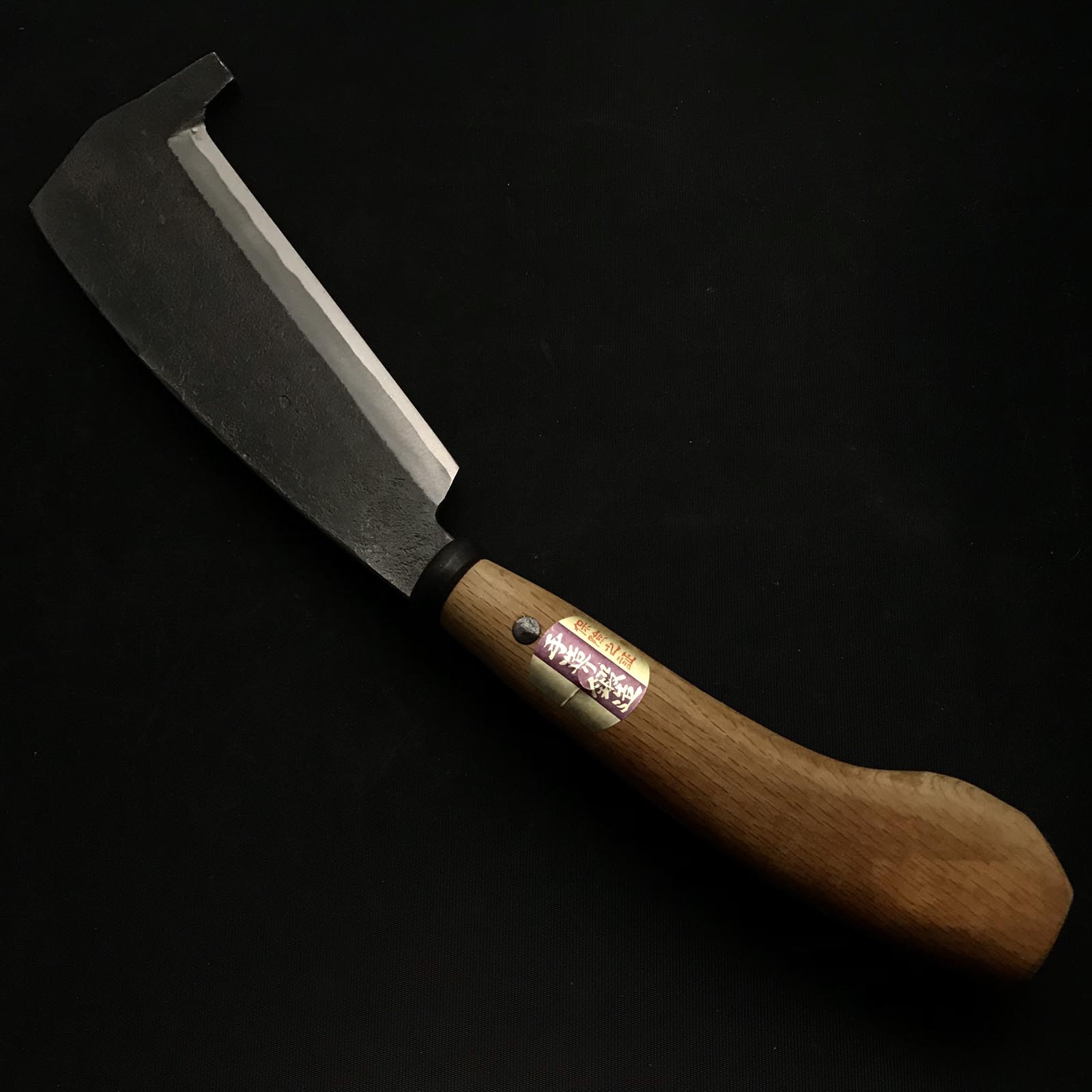 Old stock Ajikataya Single edged Ishitsuki Nata by HinoUra Tsukasa Right hand  味方屋作 石付き鉈 片刃 右 180mm