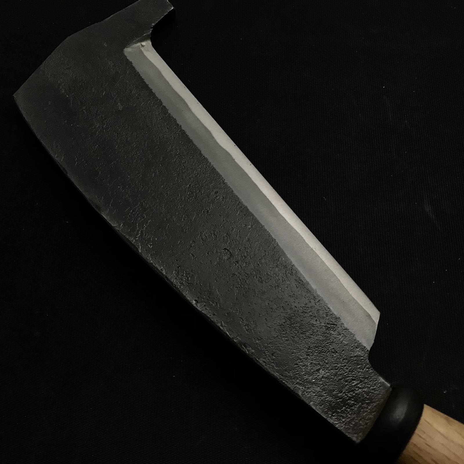 Old stock Ajikataya Single edged Ishitsuki Nata by HinoUra Tsukasa Right hand  味方屋作 石付き鉈 片刃 右 180mm