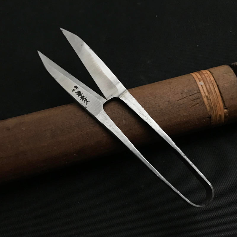 Old stock Minamoto mitsuhisa Nigiri basami Hand made Traditional Japanese scissors polished 掘出し物 源光久 握り鋏 手作り 磨仕上げ