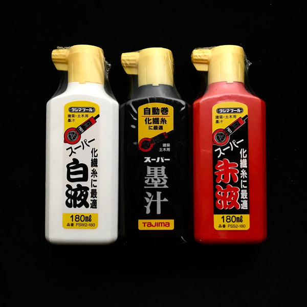 Ink for Japanese Carpenter Ink Pot (Sumitsubo)  墨壺用 墨汁 日本製  180ml Black White Red