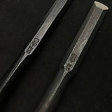 Old stock Tasai  Sotomaru chisels with blue steel   掘出し物 田斎作 外丸鑿  12,15mm