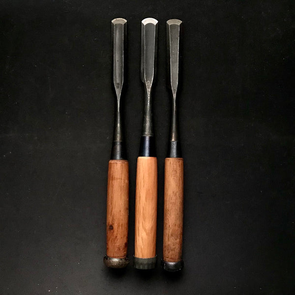 Old stock Sotomaru chisels with white steel   掘出し物 外丸鑿 白紙鋼 18mm
