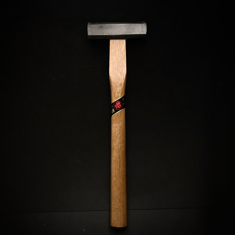 Old stock for beginner Marumasu Octagon Hammers Blacksmith finish with handle  掘出し物 丸增 八角玄翁 柄付 黒仕上
