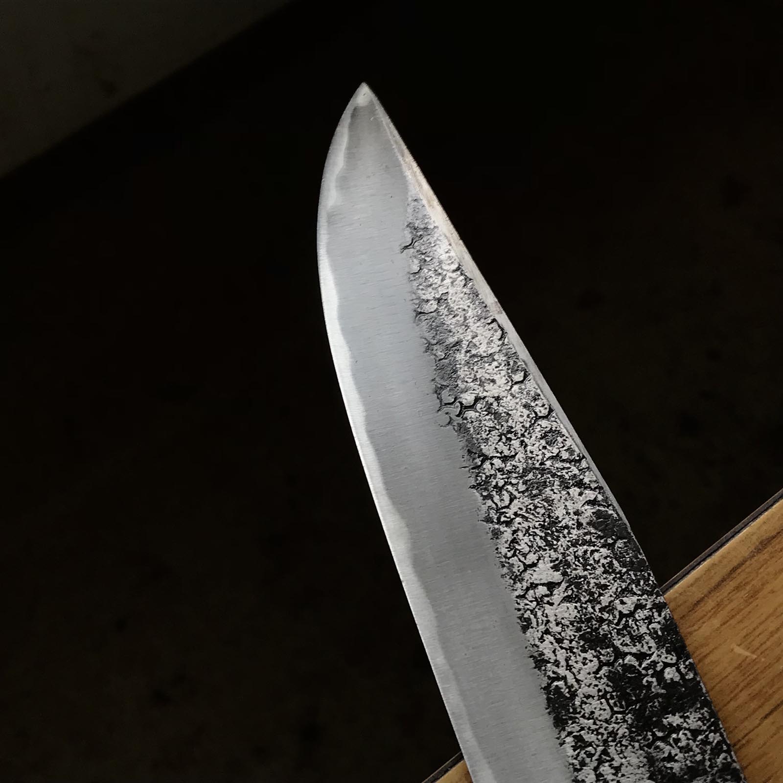 左藤蔵 両刃白鋼鉈 2号 左藤蔵 剣鉈 両刃 本皮ケース入 210mm